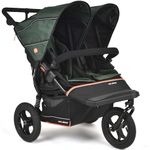 Out’n’About Nipper Double V6 Pushchair | Lightweight All-Terrain 3 Wheel Double Buggy & Rain Cover | 12” Air-Filled Tyres, 71cm Wide, Compact Fold Stroller, Pram | Newborn to 4yrs (Sycamore Green)