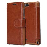 Mulbess Layered Huawei Ascend P7 mini Case, Huawei Ascend P7 mini Phone Cover, Flip Leather Wallet Phone Case for Huawei Ascend P7 mini, Brown