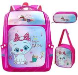 FunBlast School Bagpack with Lunch Bag - Cat Print Bags for School & College, Travel Backpack, Office Bag, Casual Bagpack for Girls, Picnic Bag for Girls (40 X 30 X 18 CM) (Cat)