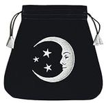 Smiling Moon Embroidered Tarot Bag