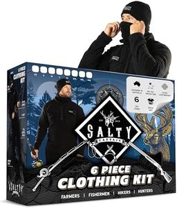 Salty Captain 6 Piece Clothing Kit | Fleece & Polyester Blend, Quick Dry, Sun Protection, Lightweight, Breathable & Comfortable | Outdoor Gear for Hiking, Fishing, Hunting, and Farming | X-Large