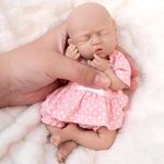 Vollence 7 inch Mini Preemie Full Body Silicone Baby Girl Doll Lifelike Tiny Small Reborn Babies Dolls Surprice Children Anti-Stress for Kids