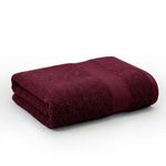 Trident 100% Cotton Towels for Bath | Towels for Bath Large Size | Trident Bath Towel - Soft & Absorbent | 450 GSM | 1 Piece Bath Towel for Men/Women | Urban Comfort | 70 cms x 140 cms - Wine Red