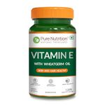 Pure Nutrition Vitamin E Capsule 510mg with Wheatgerm Oil – 120 Liquid Fill Capsules | Vit E Capsule for Face, Immunity & Heart Health | Natural Antioxidant Vitamin E Supplement