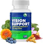 DR VITAMIN SOLUTIONS Vision Support Eye Vitamins for Macular Health | Supplements with Lutein, Zinc, Vitamin A & Bilberry | Areds 2 Formula for Red & Dry Eyes, Sight Care (1 Bottle, 120 Capsules)