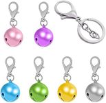 Aoche Pet Bells for Dog Cat Collar 6 pack,Charm Pet Pendant Accessories with1 Pack Stainless Steel Keychain