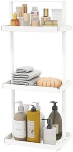 STWWO 3 Tier Standing Shower Caddy Organizer Corner, Metal Bathroom Shower Organizer with Handle, Bathroom Shower Shelf Caddy for Shampoo, Shower Rack Stands for Inside Bathroom, Bathtub, White