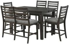Sornyix Dining Table Set with Counter Height Wooden Extendable Table and Cushioned Chairs for Kitchen Living Room Dining Room De
