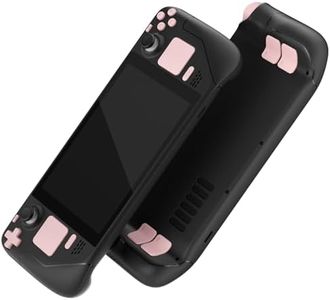 eXtremeRate Cherry Blossoms Pink Replacement Full Set Buttons for Steam Deck, DIY Custom ABXY D-pad Trackpad Bumpers Triggers Buttons for Steam Deck LCD Handheld Console - Console NOT Included