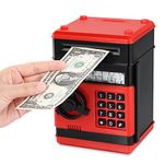 Honeystar Piggy Bank Boys Girls Gifts Ideas Toys ATM Bank Money Saving Canadian Girls Age 8-12 Years Old Birthday Xmas Red and Black