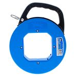 Ideal Electrical 31-033 Blued Steel Fish Tape 50 ft. Blued Steel Fish Tape w/Formed Hook & Tuff-Grip Pro Case, Non-Oily Finish, Laser Etched Increments