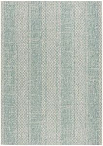 Safavieh Rafal Multipurpose Indoor/Outdoor Rug, Woven Polypropylene Carpet in Light Grey / Aqua, 120 X 180 cm