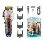 VGR V-689 Professional Salon Series Hair Clipper/Hair Trimmer for Men with LED display, Runtime 180 min with 4 Cutting Guide comb (Multicolor)