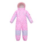 Yueta Kids One Piece Snowsuit Baby Girls Ski Suit Jackets Jumpsuits Waterproof Winter Snowboarding for 3 Years Toddler