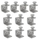 MIVIDE 10PCS Small C Clamps for Woodwork 21MM, Stainless Steel Welding Clamps, Metal Woodworking C-Clamps for DIY Woodworking, Welding, Cabinetry