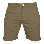 westAce Mens Chino Shorts Casual 100% Cotton Cargo Combat British Khaki 36