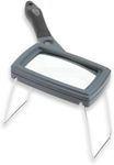 Carson SureGrip Rubberized Soft Grip Hand-Held Rectangular 2x Magnifier with Hands-Free Fold Out Stand