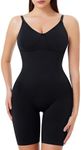 Eleady Womens Shapewear Bodysuit Full Body Shaper Seamless Butt Lifter Thigh Slimmer Sculpting Waist Trainer Jumpsuit, Black, X-Small/Small