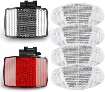 VICDUEKG 6 Pcs Bike Front and Rear Reflectors, Bicycle Wheel Spoke Reflectors Kit, Mountain Bike Safety Warning Reflectors Accessories for Handlebar and Seatpost, Night Riding