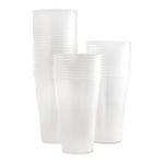 Large Plastic Glasses - Beer Cups Made from Clear PP (Full Pint-568ml-50Pcs)