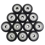 AFUNTA 12 Pcs Big Plastic Pulley Wheels with Bearings Gear Perlin for 3D Printer, Compatible with CR-10 / CR-10S / CNC Router Hybrid ? Black