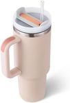 Wrixty 40 oz Tumbler with Handle and Straw Lid Leak-proof Silicone Boot Straw Cover Cap Travel Coffee Mug Stainless Steel Water Bottle Insulated Cup for Hot and Cold Beverages Gift Idea (Multi Color)