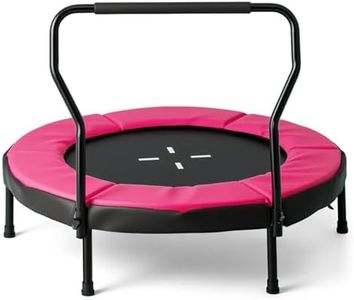 Costway 40" Foldable Trampoline for Kids, ASTM Certified Mini Baby Trampoline with Thick Foam Covered Handle, Indoor Outdoor Rebounder Jumping Mat for 3-6 Years Old Toddlers (Pink)