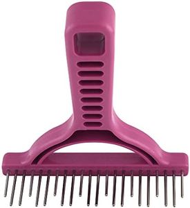 The Untangler Rakes for Grooming and Shedding - silky smooth rotating teeth to easily collect loose hair (Purple, Shedding)