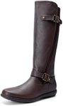 DREAM PAIRS Women's Faux Fur-Lined Knee High Winter Boots Fall Tall Boots,Size 7,Brown,TRACE