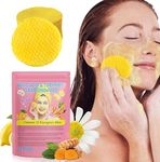 Turmeric Kojic Acid Cleansing Pads,40Pcs Turmeric Exfoliating Foaming Pads,Resurfacing Pads for Face & Body,Fades Dark spots,Fades Discoloration, Facial Sponges for Cleansing 01