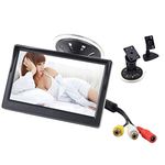 5 Car Monitor E-KYLIN 12-24V Wide Input Truck In-Car TFT LCD Screen Suction Cup Dash Stand Dual Mounting Bracket 2 RCA Channel for Backup Camera Rear view DVD Media Player 5 inch Dash/Suction Cup Monitor
