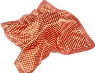 Satin neck scarf in Red and White Spots/Polka Dot - 50cm square