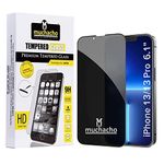 Muchacho Screen Protector Screen Guard Edge-Edge Full Screen Coverage Privacy Tempered Glass for Apple iPhone 13/13 Pro (Privacy Glass) With Easy Installation Kit