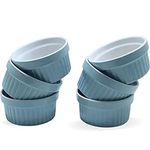 Mirakii 200ml Microwave Oven OTG & Dishwasher Safe,White And Orange Big Ramekin for Baking and Serving (6) (ORANGE& WHIT)