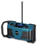 UEME Worksite Rugged Radio | 4000mAh USB Rechargeable Battery | DAB+, DAB, FM | Bluetooth, AUX Input | 5W Output - Blue