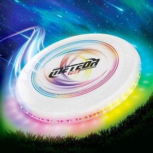Light up Flying Disc-16 Millions Colors, 48 LEDs & 13 Light Modes, LED Flying Disc for Adults, Kids & Teens, Glow in the Dark Ring, Waterproof Party Toy Christmas Birthday Gift, Age 6+ (white, 10.6in)