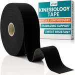 Vive Kinesiology Tape (105 Feet) - Therapeutic Athletic Support Tape - Uncut Kensio Roll - Muscle and Joint Recovery for Shoulder, Back, Knee, Elbow and Ankle Pain Relief - Waterproof for Sports