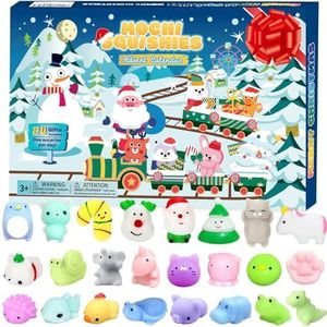 PANSHAN Including 24 Independently Packaged Mochi Squishy Toys, Can be Used as pcs Easter Basket Stuffers Easter Egg Fillers, Christmas Fidget Advent Calendar Kawaii Squishies, Xmas Countdown Calendar