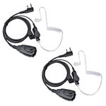 HHYSHIKRA Radio Heavy Duty Earpiece, Acoustic Tube Headset with PTT Mic for Baofeng BF-F8HP BF-F9 UV-82 UV-82HP UV-82C UV-5R UV-5R5 UV-5RA UV-5RE UV-5X3 V2+ Retevis TYT Wouxun Kenwood (Pack of 2)