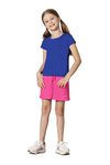 Van Heusen Girls Longline Shorts - 100% Power-Plus Cotton - Superior Drape, Functional Pocket, Longline_67502_Pink Yarrow_9-10 Years