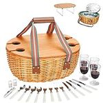 STBoo Picnic Basket for 4 - Wicker 