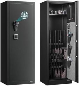 VEVOR 8-10 Gun Safe, Long Gun Cabinet for Rifles and Pistols, Quick Access Rifle Safe with 3 Pistol Pockets and Adjustable Racks, Digital Cabinet with Fingerprint and Password Lock(Assembly Required)