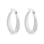 Tuscany Silver Women's Sterling Silver Rhodium Plated 21 mm Stardust Graduated Creole Earrings