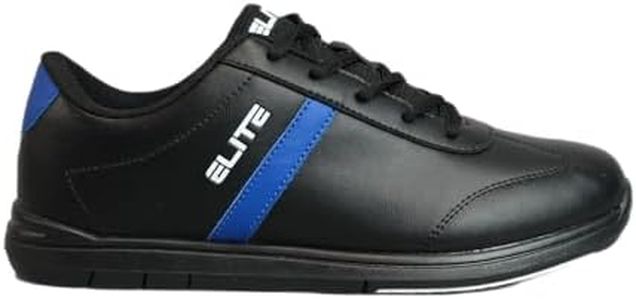 ELITE Men's Basic Athletic Lace Up Bowling Shoes with Universal Sliding Soles for Right or Left Handed Bowlers (Black/Royal, US Footwear Size System, Adult, Men, Numeric, Medium, 12)