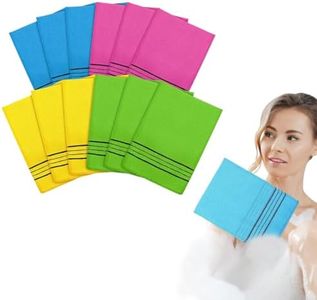12 Pcs Korean Exfoliating Mitt, Exfoliating Washcloth, Colorful Korean Exfoliating Cloth（Yellow, Green, Blue, Rose）