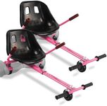 2 Pack Hoverboard Seat Attachment Go-Kart Fits 6.5”/ 8”/ 10” Hoverboards, Hover Cart for Kids & Adults, Accessory for Self Balancing Scooter, Pink X2