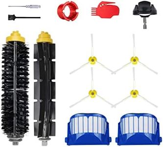 Rumba Replacement Parts for iRobot Roomba 675 677 692 671 694 691 614 615 635 676 670 645 655 690 600 500 Series 595 585 Vacuum Cleaner Accessories,1 Caster Wheel, Bristle Brush,4 Side Brush, 2 Filter