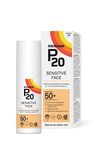 RIEMANN P20 Sensitive FACE SPF50+ UV Protection Cream, 50 Grams, Non Greasy Highly Effective Protects Face from UV Radiation, Sun Protection Factor 50+, Water/Sweat Resistant, Wear under Make Up