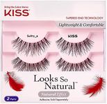 KISS Looks So Natural False Eyelashes Double Pack, Lightweight & Comfortable, Tapered End Technology, Reusable, Cruelty-Free, Contact Lens Friendly, Style 'Sultry', 2 Pairs Fake Eyelashes