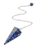 AWARDSEN Pendulum Crystal Natural Lapis Lazuli Crystal Pendulums for Dowsing Spiritual Hexagonal Pointed for Reiki Witchcraft Supplies Divination Tools